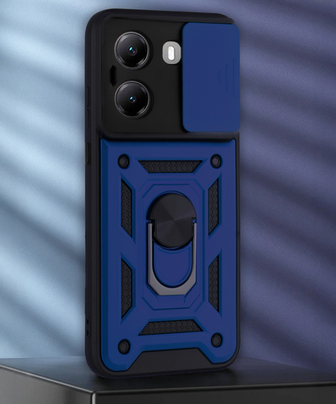Etui pancerne do Xiaomi Poco X7 Pro 5G, CamShield Slide, niebieskie