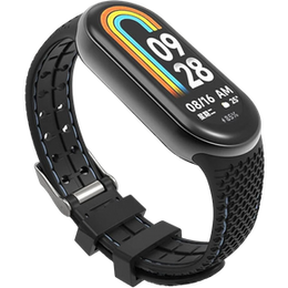 Pasek Silikonowy do Xiaomi Smart Band 10 / 9 / 8, Czarny / Niebieski