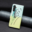 Etui z klapką do Samsung Galaxy A55 5G, Wallet, Feather niebieskie / żółte