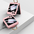 Etui GKK do Samsung Galaxy Z Flip7 FE / Z Flip6, Ring Holder, z paskiem, różowe