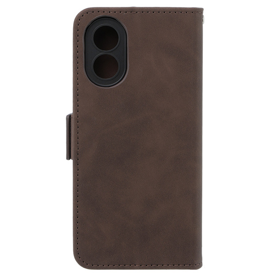 Etui z klapką do Oppo A58 4G, Card Slot, brązowe