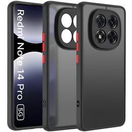 Etui silikonowe do Xiaomi Redmi Note 14 Pro 5G / Xiaomi Poco X7 5G, z ochroną aparatu, matowe czarne
