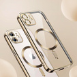 Etui do iPhone 11, Electro MagSafe, złote + Szkło na ekran