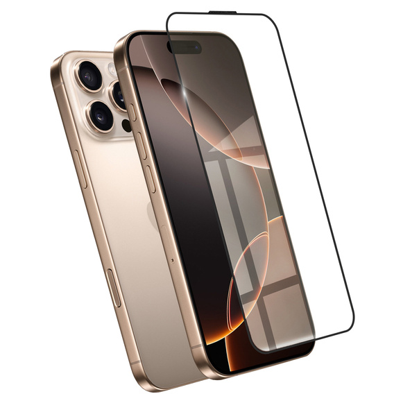 Szkło Hartowane 3D do iPhone 16 Pro, z czarną ramką