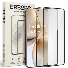 2x Szkło Hartowane do Realme 14 Pro+ 5G, ERBORD 3D pełne, szybka na cały ekran