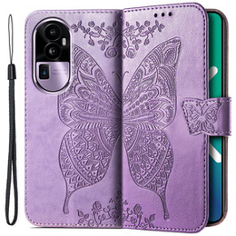 Etui z klapką do Oppo Reno 10 / 10 Pro, Butterfly, fioletowe