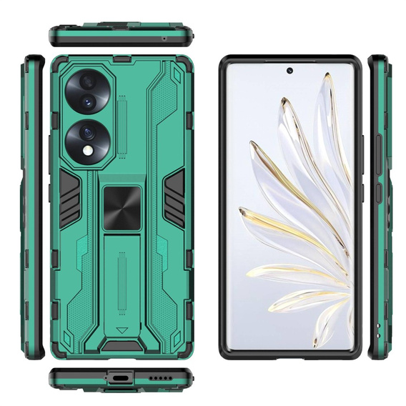 Etui do Honor 70 5G, Military kickstand, zielone