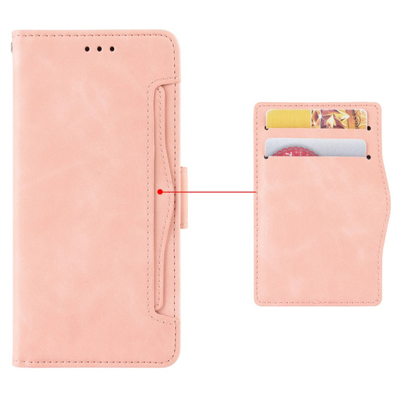 Etui z klapką do Xiaomi 14 Ultra, Card Slot, różowe