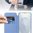 Etui z klapką do Samsung Galaxy S25 Edge, RFID Wallet MagSafe z ochroną aparatu, niebieskie