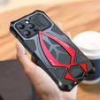 Etui LUPHIE 360' ze Szkłem Hartowanym do iPhone 15, czarne / czerwone