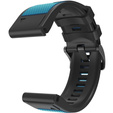 Pasek Silikonowy Quickfit 22mm do Garmin, Niebieski / Czarny