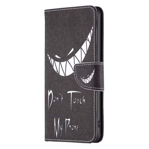 Etui z klapką do Samsung Galaxy A55 5G, Wallet, Don't Touch My Phone czarne