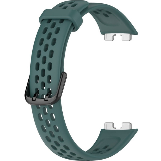 Pasek Silikonowy do Huawei Band 8 / Huawei Band 9 / Huawei Band 10, z dziurkami, Zielony