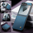 Etui do Samsung Galaxy Z Flip7, CASEME Litchi Leather, niebieskie