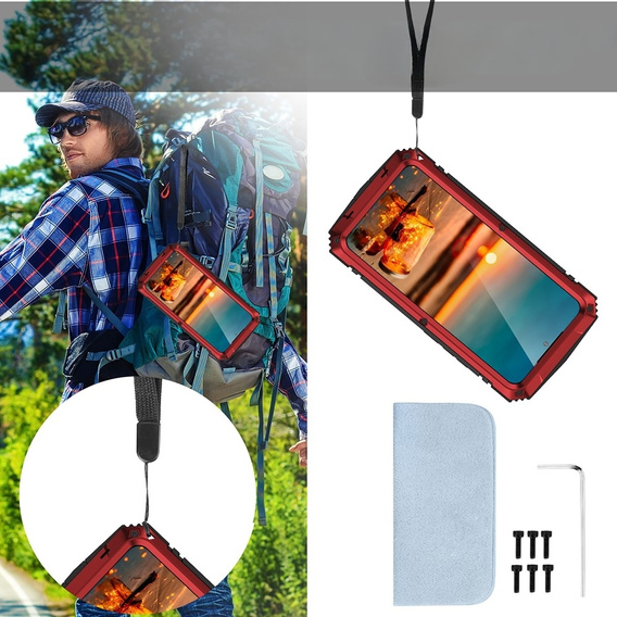 Etui Defender Kickstand do Samsung Galaxy S22 5G, czerwone