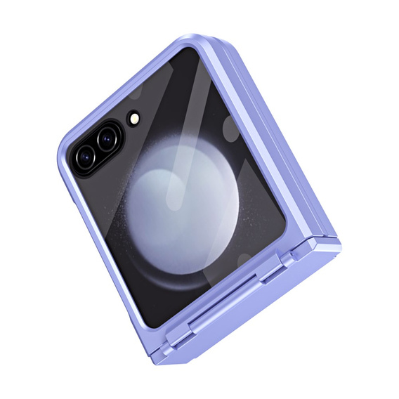 Etui do Samsung Galaxy Z Flip7 FE / Z Flip6, PC Case, ze szkłem, fioletowe