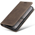 Etui do iPhone 17, ERBORD Vintage portfel z klapką, brązowe
