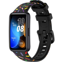 Pasek Silikonowy do Huawei Band 8 / Huawei Band 9, Czarny / Wielokolorowy