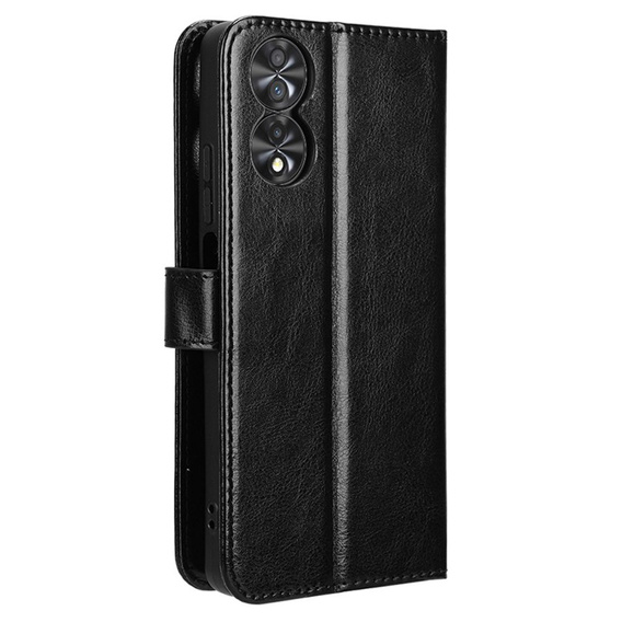 Etui z klapką do TCL 40 NxtPaper, Crazy Horse Wallet, czarne