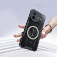 Etui do Xiaomi Poco F7 Pro, z blaszką magnetyczne, przezroczyste / czarne