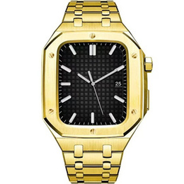 Bransoleta Stalowa z Etui do Apple Watch 7/8/9 45mm, Złota