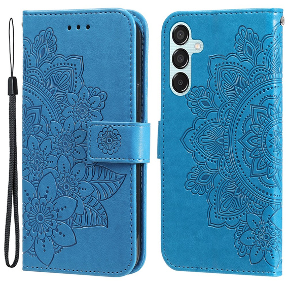 Etui z klapką do Samsung Galaxy M15 5G, Mandala, niebieskie