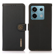 Skórzane Etui KHAZNEH RFID do Xiaomi Redmi Note 13 Pro 5G, Litchi Texture, czarne