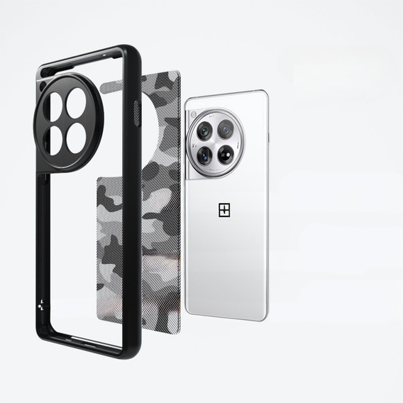 Etui IBMRS Artistic Camouflage do OnePlus 12 5G – Wytrzymała Ochrona w Stylu Militarnym - czarne