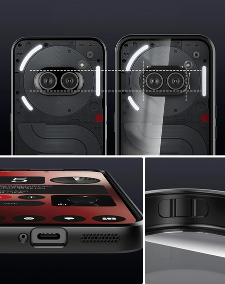 Etui do Nothing Phone 2a / 2a Plus, Fusion Hybrid, z ochroną aparatu, przezroczyste / czarne