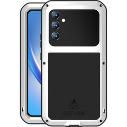 Etui Love Mei do Samsung Galaxy A34 5G, pancerne ze szkłem, srebrne