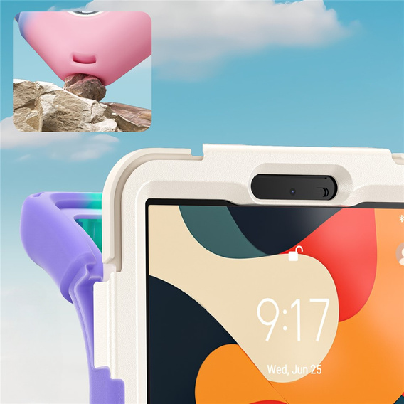 Pancerne etui do Lenovo Tab One 8,7", z podstawką i paskiem na ramię – wielokolorowe