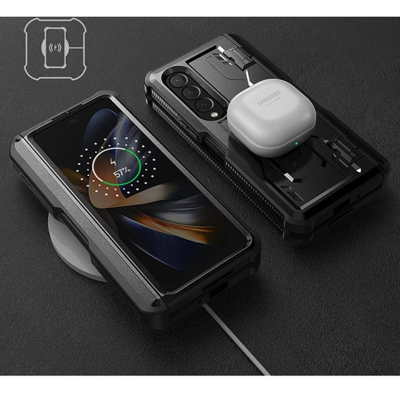 OUTLET Etui pancerne do Samsung Galaxy Z Fold 4 5G, Dexnor Full Body S-Pen Slot, czarne