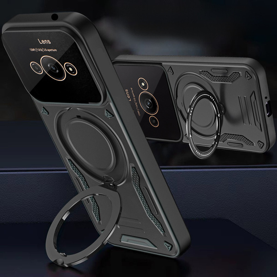 Etui pancerne do Xiaomi Redmi A3, Magnetic Ring, czarne