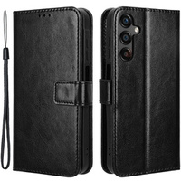 Etui z klapką do Samsung Galaxy A25 5G, Crazy Horse Wallet, czarne