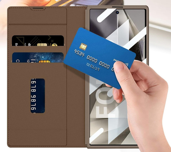 Etui portfelowe z klapką do Samsung Galaxy Z Fold 7 5G – brązowe