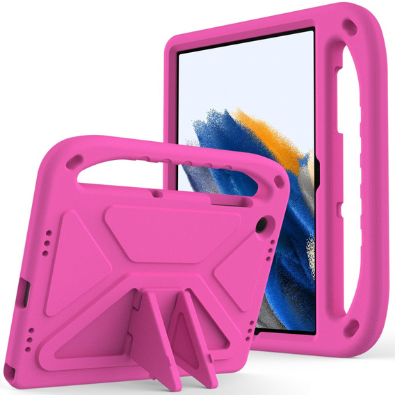 Etui dla dzieci do Samsung Galaxy Tab A9+, dziecięce z uchwytem, Różowe