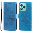 Etui portfelowe z motywem kwiatowym do Honor 400 Lite – Niebieskie