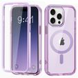 Etui do iPhone 16 Pro Max, Shockproof Hybrid, z folią na ekran, do MagSafe, fioletowe