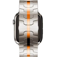 Bransoleta do Apple Watch 1/2/3/4/5/6/7/8/9/10/11/SE Ultra 1/2/3 42/44/45/46/49mm, Tytanowa/Pomarańczowa