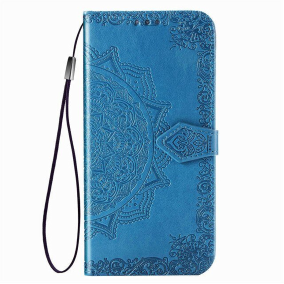 Etui z klapką do Samsung Galaxy M52 5G, Mandala, niebieskie