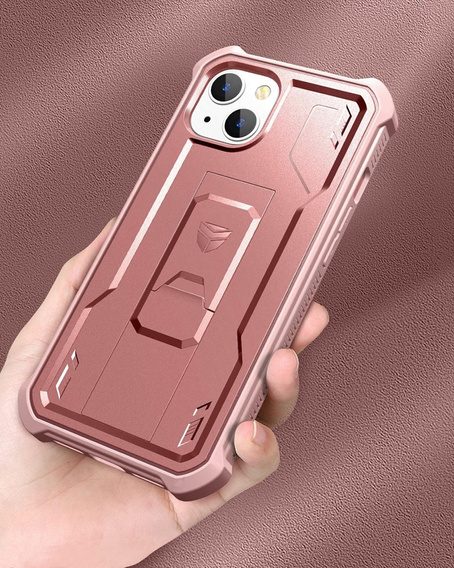 Etui pancerne do iPhone 13 mini, Dexnor Full Body, różowe rose gold