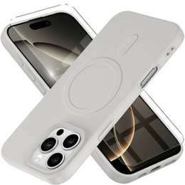 Etui do MagSafe ERBORD Silicone Mag Cover do iPhone 16 Pro Max, tytanowe + Szkło Hartowane 9H