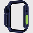 2w1 Etui + Szkło Hartowane do Apple Watch 7/8/9 45MM, Granatowe/Zielone