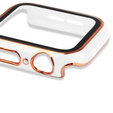 2w1 Etui + Szkło Hartowane do Apple Watch 7/8/9 41mm - Biały / Złoty
