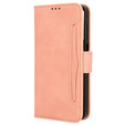 Etui z klapką do Motorola Moto G56 5G, Card Slot, różowe