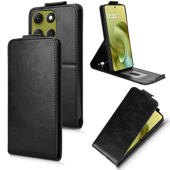 Etui z klapką do Motorola Moto G86 5G, Flip, czarne