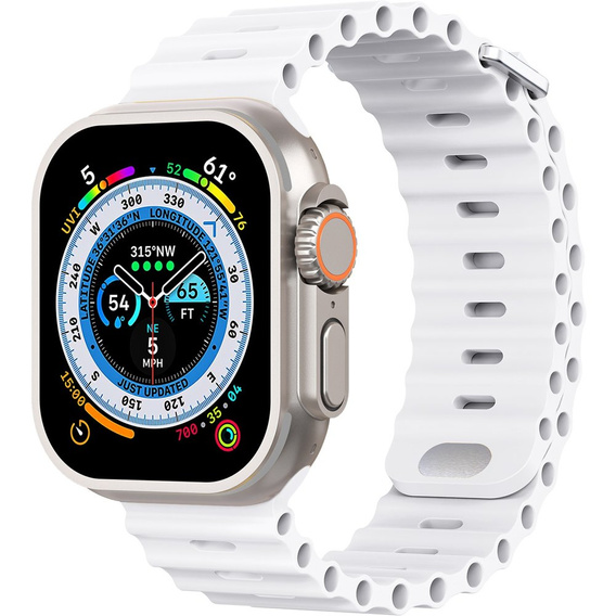 Pasek Silikonowy do Apple Watch 1/2/3/4/5/6/7/8/9/10/11/SE Ultra 1/2/3 42/44/45/46/49mm, Biały