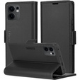 Etui do Oppo Reno 13F / Oppo Reno 13FS, ERBORD Glossy Litchi, portfel z klapką, czarne