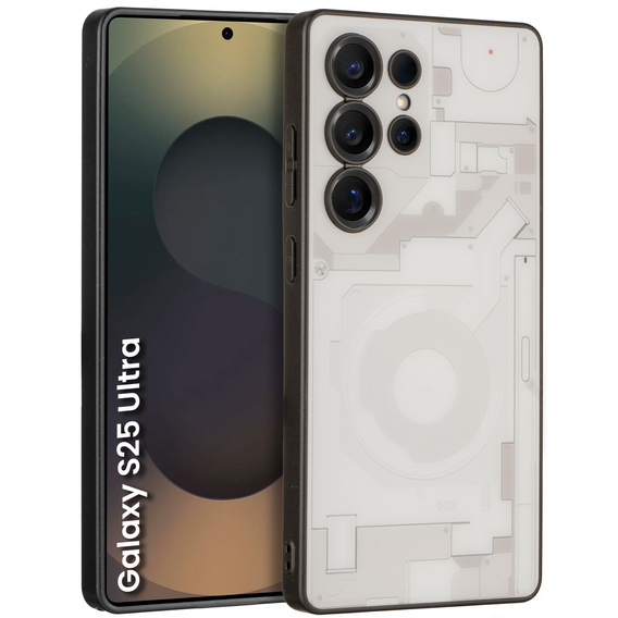 Etui do Samsung Galaxy S25 Ultra, Matte Case z wzorem wnętrza telefonu, białe