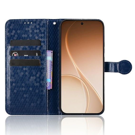 Etui z klapką do Oppo Reno 15 Pro, Wallet Rhombus, niebieskie